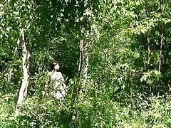 Shameless chubby teen makes piddle alfresco Part 1