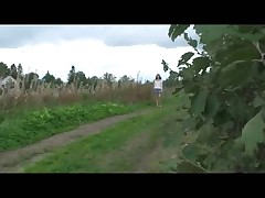 Beautiful kitty tinkling on a quiet forest glade Part 1