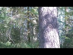 Naughty slim teenage chick caught peeing in bush Part 2