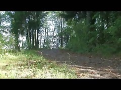 Blondie urinating on the city park road Part 1