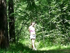 Delicious teen pisses up a storm in eradicate affect woods Part 1