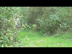 Young bitch strive pissing near the river Part 1