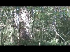 Naughty slim teenage chick forbidden peeing in bush Part 1