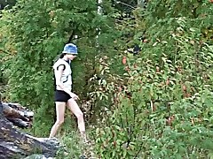 Exclusive spy video of a girl peeing in the bush Part 1