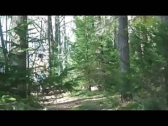 Scalding voyeur spies after brunette peeing in park Part 1